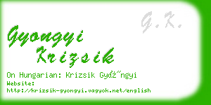 gyongyi krizsik business card